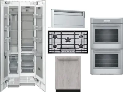6 Piece Package Includes Refrigerator, Freezer, Cooktop, Wall Oven, Hood And Dishwasher