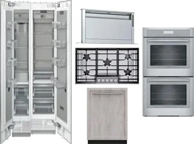 6 Piece Package Includes Refrigerator, Freezer, Cooktop, Wall Oven, Hood And Dishwasher