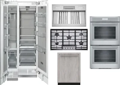 6 Piece Package Includes Refrigerator, Freezer, Cooktop, Wall Oven, Hood And Dishwasher