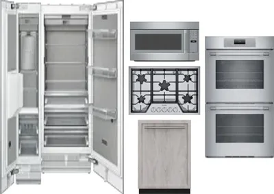 6 Piece Package Includes Refrigerator, Freezer, Cooktop, Wall Oven, Microwave And Dishwasher