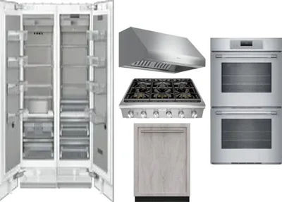 6 Piece Package Includes Refrigerator, Freezer, Cooktop, Wall Oven, Hood And Dishwasher