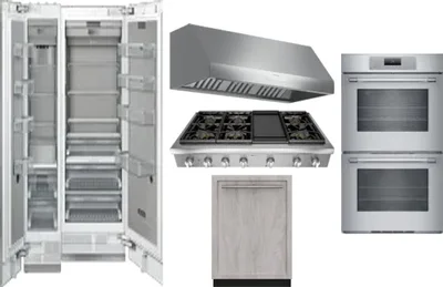 6 Piece Package Includes Refrigerator, Freezer, Cooktop, Wall Oven, Hood And Dishwasher