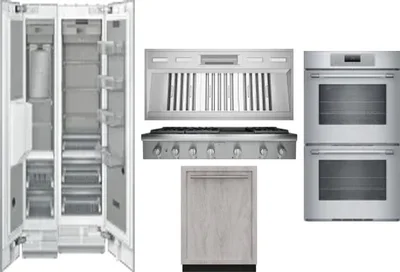 6 Piece Package Includes Refrigerator, Freezer, Cooktop, Wall Oven, Hood And Dishwasher
