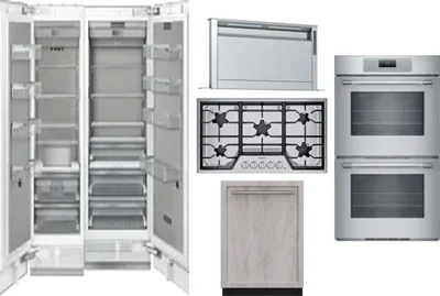 6 Piece Package Includes Refrigerator, Freezer, Cooktop, Wall Oven, Hood And Dishwasher