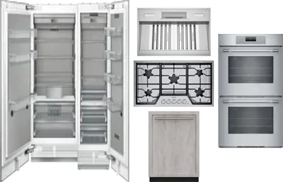 6 Piece Package Includes Refrigerator, Freezer, Cooktop, Wall Oven, Hood And Dishwasher