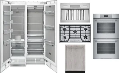 6 Piece Package Includes Refrigerator, Freezer, Cooktop, Wall Oven, Hood And Dishwasher