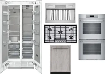 6 Piece Package Includes Refrigerator, Freezer, Cooktop, Wall Oven, Hood And Dishwasher