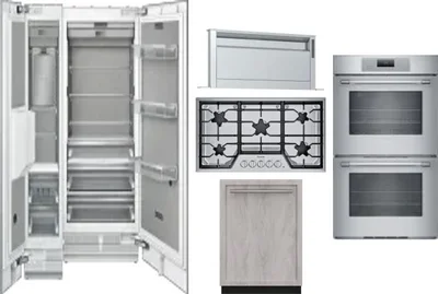 6 Piece Package Includes Refrigerator, Freezer, Cooktop, Wall Oven, Hood And Dishwasher