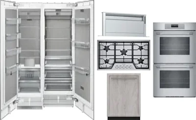 6 Piece Package Includes Refrigerator, Freezer, Cooktop, Wall Oven, Hood And Dishwasher