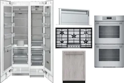 6 Piece Package Includes Refrigerator, Freezer, Cooktop, Wall Oven, Hood And Dishwasher