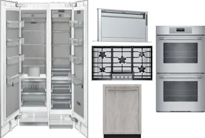 6 Piece Package Includes Refrigerator, Freezer, Cooktop, Wall Oven, Hood And Dishwasher