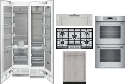 6 Piece Package Includes Refrigerator, Freezer, Cooktop, Wall Oven, Hood And Dishwasher