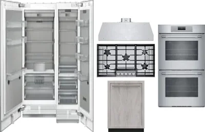 6 Piece Package Includes Refrigerator, Freezer, Cooktop, Wall Oven, Hood And Dishwasher
