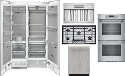 6 Piece Package Includes Refrigerator, Freezer, Cooktop, Wall Oven, Hood And Dishwasher