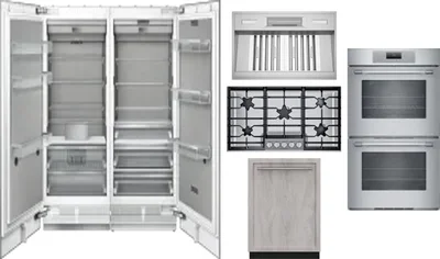 6 Piece Package Includes Refrigerator, Freezer, Cooktop, Wall Oven, Hood And Dishwasher