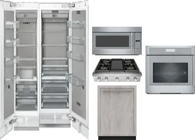 6 Piece Package Includes Refrigerator, Freezer, Cooktop, Wall Oven, Microwave And Dishwasher
