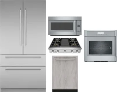 5 Piece Package Includes Refrigerator, Cooktop, Wall Oven, Microwave And Dishwasher