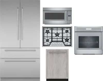 5 Piece Package Includes Refrigerator, Cooktop, Wall Oven, Microwave And Dishwasher