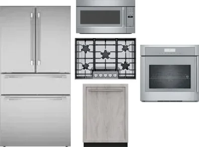 5 Piece Package Includes Refrigerator, Cooktop, Wall Oven, Microwave And Dishwasher