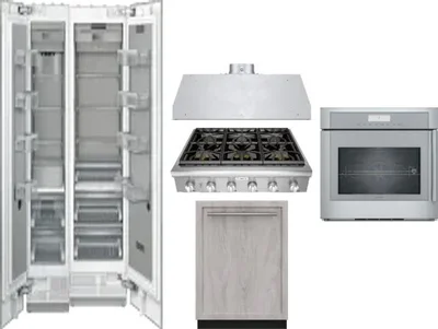 6 Piece Package Includes Refrigerator, Freezer, Cooktop, Wall Oven, Hood And Dishwasher