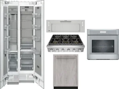 6 Piece Package Includes Refrigerator, Freezer, Cooktop, Wall Oven, Hood And Dishwasher