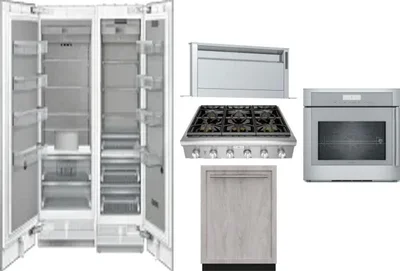 6 Piece Package Includes Refrigerator, Freezer, Cooktop, Wall Oven, Hood And Dishwasher