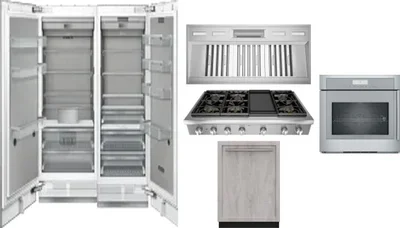 6 Piece Package Includes Refrigerator, Freezer, Cooktop, Wall Oven, Hood And Dishwasher