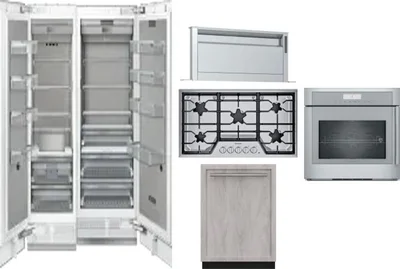 6 Piece Package Includes Refrigerator, Freezer, Cooktop, Wall Oven, Hood And Dishwasher