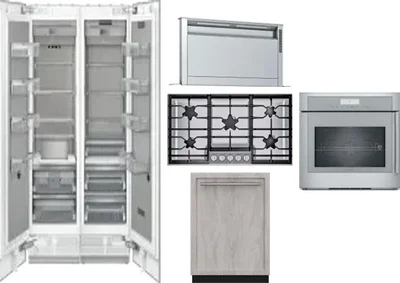 6 Piece Package Includes Refrigerator, Freezer, Cooktop, Wall Oven, Hood And Dishwasher