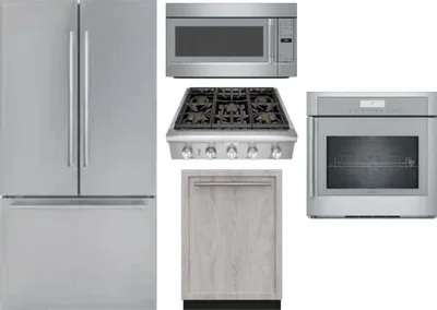 5 Piece Package Includes Refrigerator, Cooktop, Wall Oven, Microwave And Dishwasher