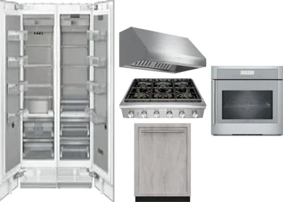 6 Piece Package Includes Refrigerator, Freezer, Cooktop, Wall Oven, Hood And Dishwasher