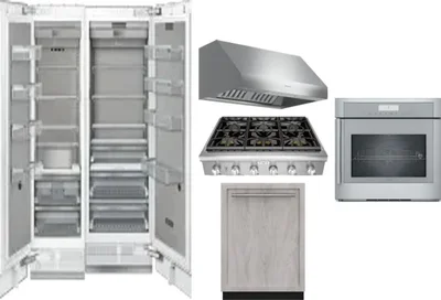 6 Piece Package Includes Refrigerator, Freezer, Cooktop, Wall Oven, Hood And Dishwasher