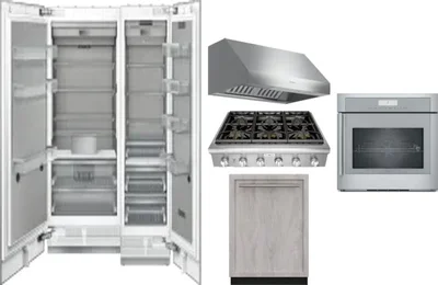 6 Piece Package Includes Refrigerator, Freezer, Cooktop, Wall Oven, Hood And Dishwasher