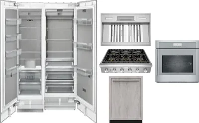 6 Piece Package Includes Refrigerator, Freezer, Cooktop, Wall Oven, Hood And Dishwasher
