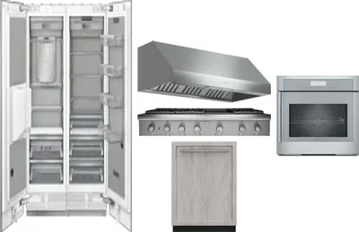 6 Piece Package Includes Refrigerator, Freezer, Cooktop, Wall Oven, Hood And Dishwasher