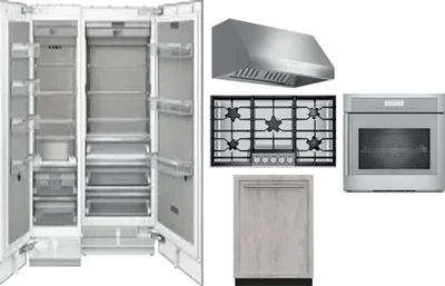 6 Piece Package Includes Refrigerator, Freezer, Cooktop, Wall Oven, Hood And Dishwasher