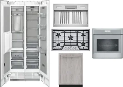 6 Piece Package Includes Refrigerator, Freezer, Cooktop, Wall Oven, Hood And Dishwasher