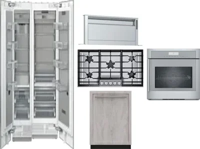 6 Piece Package Includes Refrigerator, Freezer, Cooktop, Wall Oven, Hood And Dishwasher
