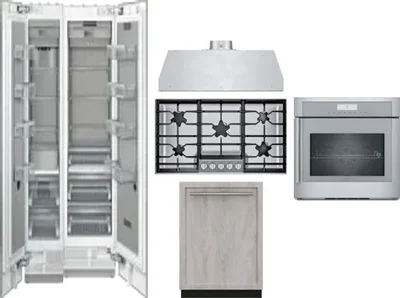 6 Piece Package Includes Refrigerator, Freezer, Cooktop, Wall Oven, Hood And Dishwasher
