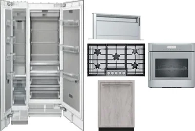 6 Piece Package Includes Refrigerator, Freezer, Cooktop, Wall Oven, Hood And Dishwasher