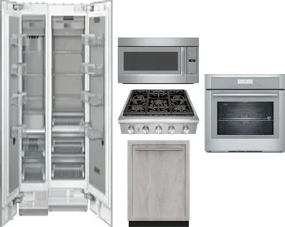 6 Piece Package Includes Refrigerator, Freezer, Cooktop, Wall Oven, Microwave And Dishwasher