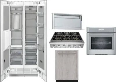 6 Piece Package Includes Refrigerator, Freezer, Cooktop, Wall Oven, Hood And Dishwasher