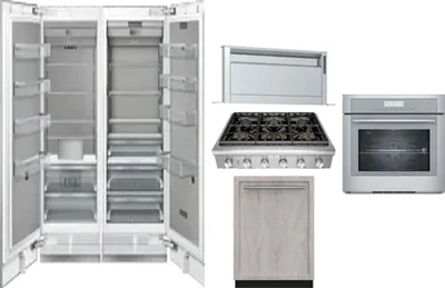 6 Piece Package Includes Refrigerator, Freezer, Cooktop, Wall Oven, Hood And Dishwasher