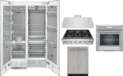6 Piece Package Includes Refrigerator, Freezer, Cooktop, Wall Oven, Hood And Dishwasher