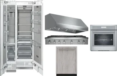 6 Piece Package Includes Refrigerator, Freezer, Cooktop, Wall Oven, Hood And Dishwasher