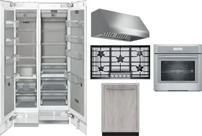6 Piece Package Includes Refrigerator, Freezer, Cooktop, Wall Oven, Hood And Dishwasher