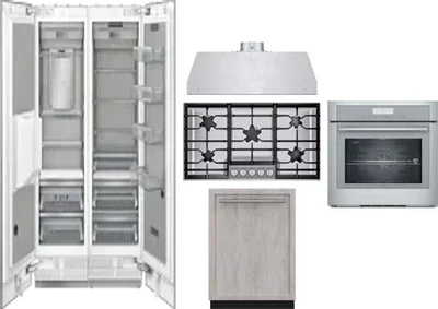 6 Piece Package Includes Refrigerator, Freezer, Cooktop, Wall Oven, Hood And Dishwasher