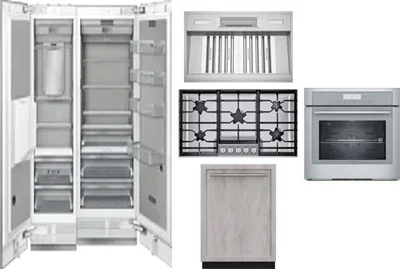 6 Piece Package Includes Refrigerator, Freezer, Cooktop, Wall Oven, Hood And Dishwasher