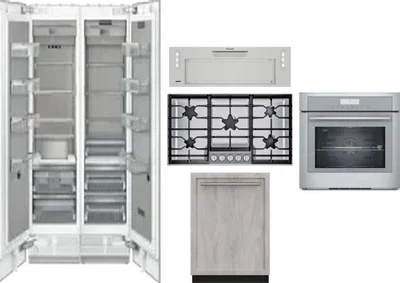 6 Piece Package Includes Refrigerator, Freezer, Cooktop, Wall Oven, Hood And Dishwasher