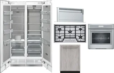 6 Piece Package Includes Refrigerator, Freezer, Cooktop, Wall Oven, Hood And Dishwasher